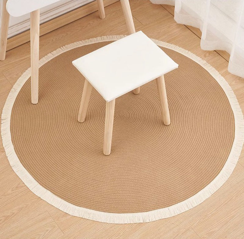 Tapis en jute tissé à la main style nordique durable avec franges pour chat