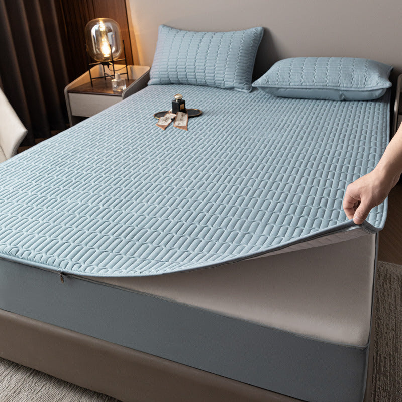 Protège-matelas imperméable à zip doux et antibactérien enveloppant