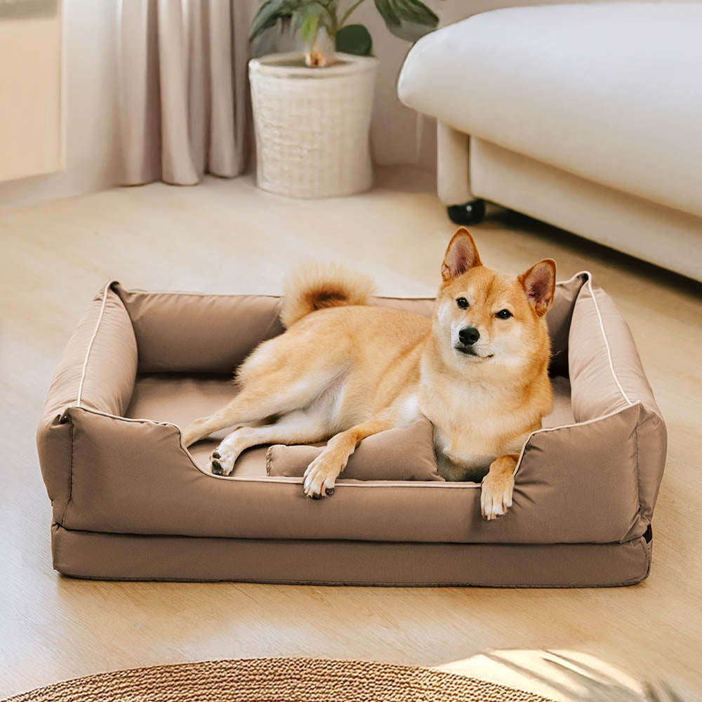 Lit pour chien style nordique imperméable anti-rayures lavable avec coussin