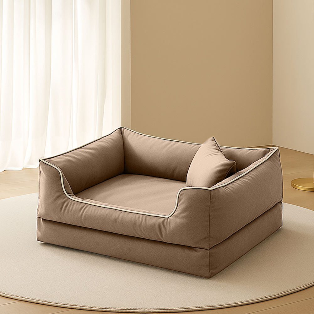 Lit pour chien style nordique imperméable anti-rayures lavable avec coussin