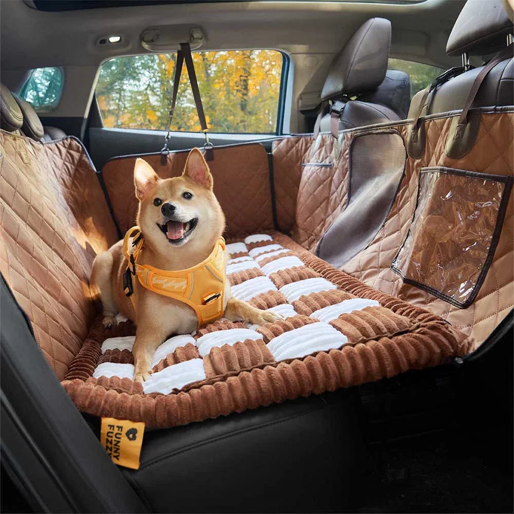 Tapis pour chien en plaid doux et antidérapant pour extension de siège auto