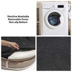 Lit pour chien orthopédique en forme de donut rembourré en similicuir deluxe amovible - WarmNest