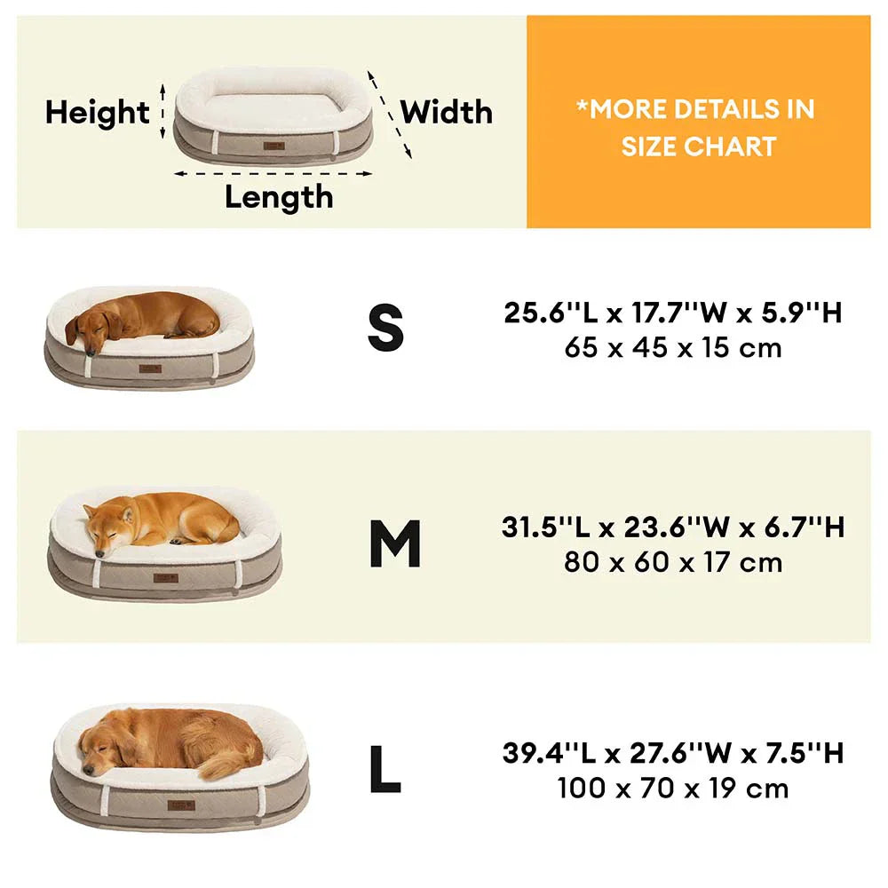 Lit pour chien orthopédique en forme de donut rembourré en similicuir deluxe amovible - WarmNest