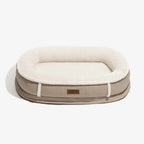 Lit pour chien orthopédique en forme de donut rembourré en similicuir deluxe amovible - WarmNest
