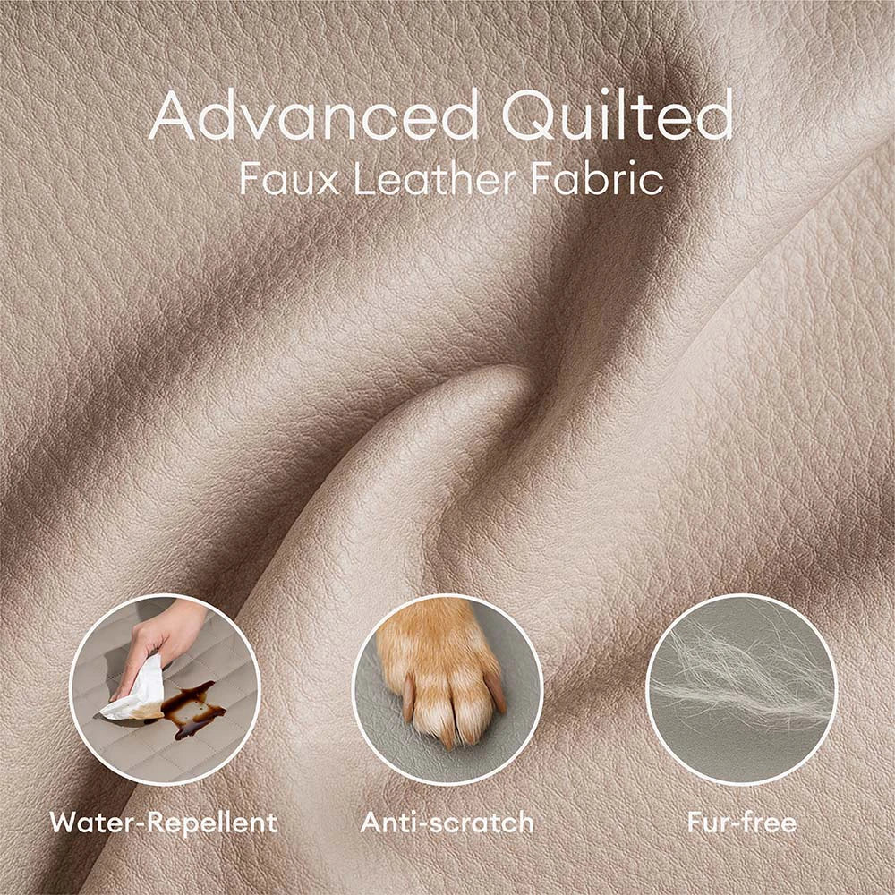 Lit pour chien orthopédique en forme de donut rembourré en similicuir deluxe amovible - WarmNest