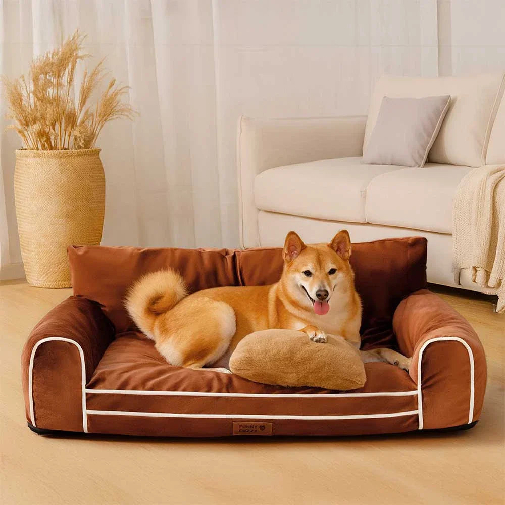 Lit chien orthopédique velours de soie deluxe coussin amovible - RegalRest