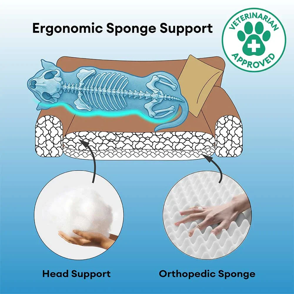 Lit chien orthopédique velours de soie deluxe coussin amovible - RegalRest