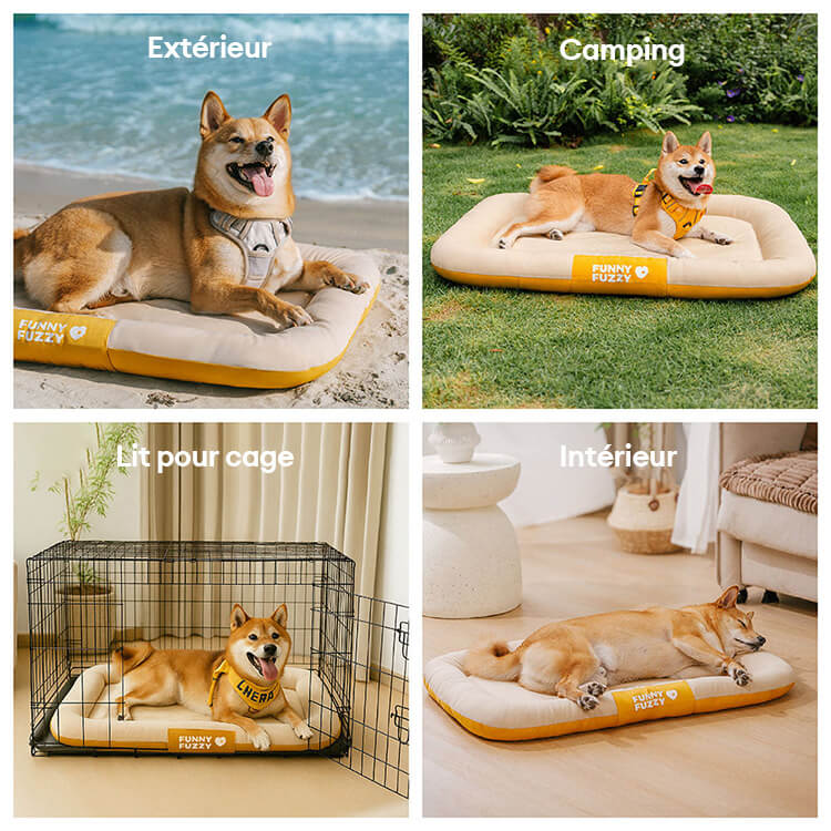 Tapis orthopédique imperméable et résistant aux rayures pour chien motif coloris block - Trek Lounge