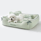 Lit pour chien et chat en tissu vichy doux lavable avec coussins