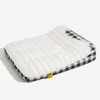 Lit rectangulaire pour chien avec tête de dossier à carreaux classiques et grand soutien apaisant - Dreamy Wave