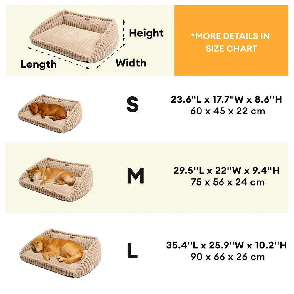 Couchage pour chien en mousse orthopédique avec coussin en coin amovible et chaleur douce - CozySlope