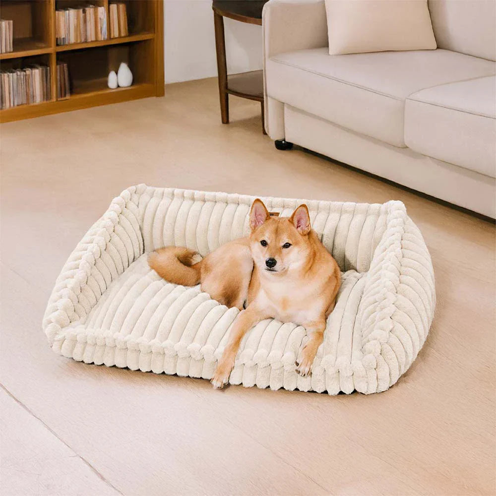 Couchage pour chien en mousse orthopédique avec coussin en coin amovible et chaleur douce - CozySlope