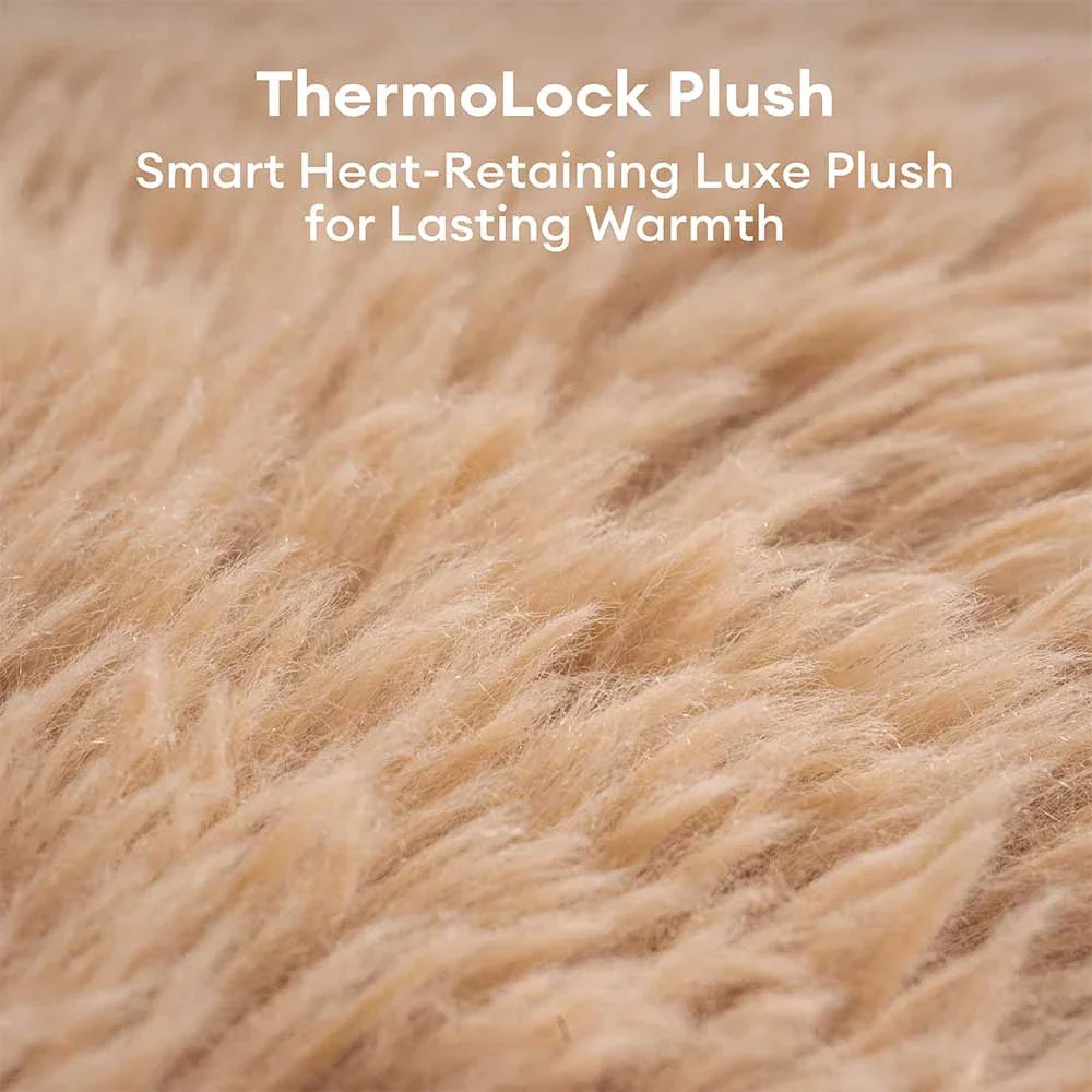 Lit orthopédique pour chien en cuir synthétique et mousse amovible avec peluche - WarmRest