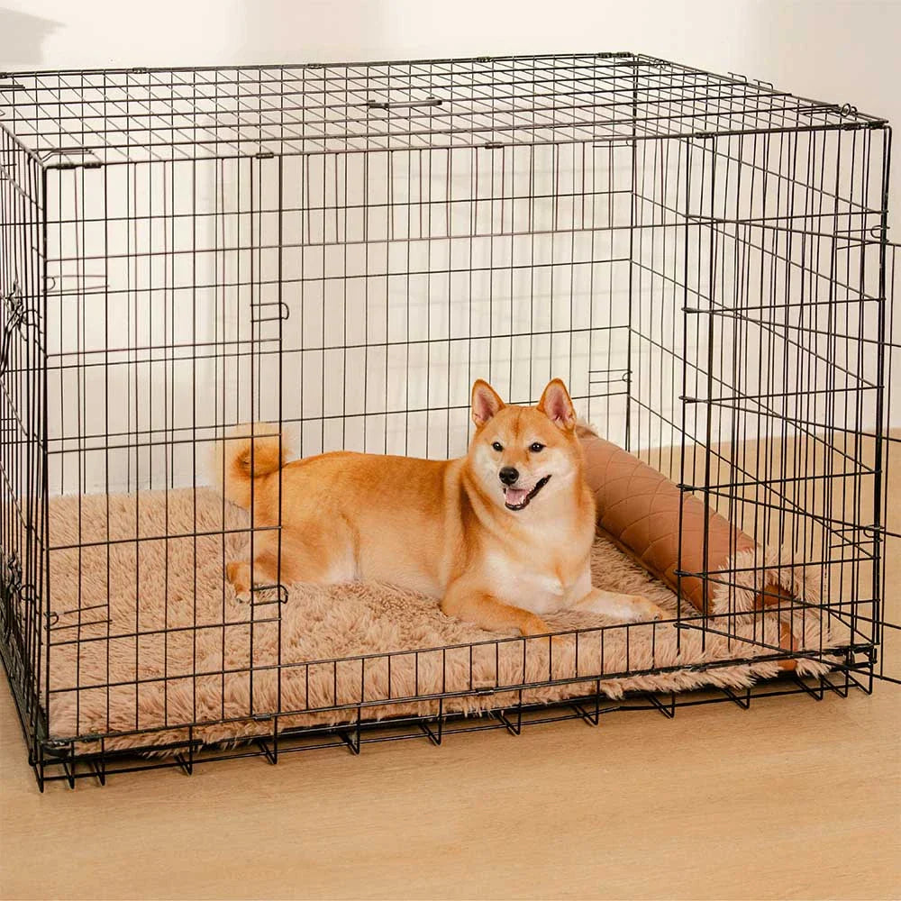 Tapis pour chien réversible en simili cuir avec plaid chaud éponge amovible et oreiller