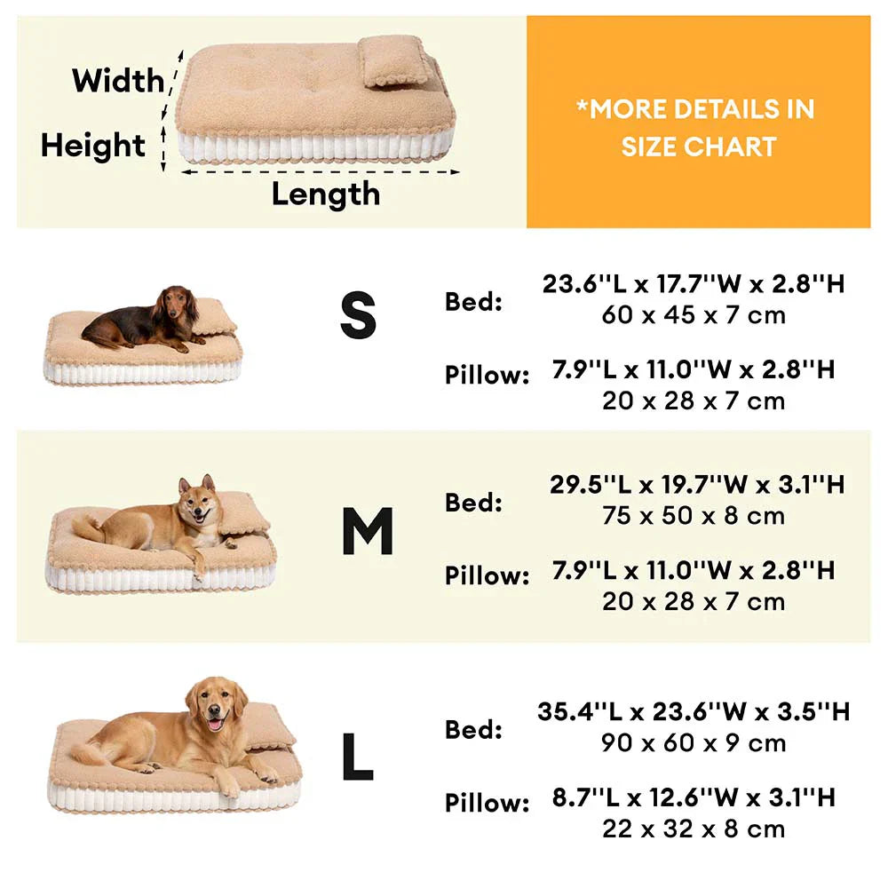 Lit orthopédique pour chien inspiré des biscuits en peluche confortable avec coussin – SweetNap