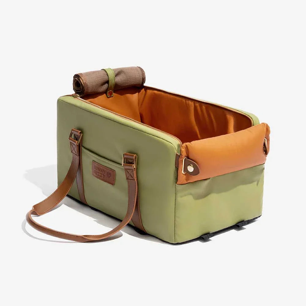 Siège auto console centrale pour animaux en similicuir avec fonction transporteur - Urban Voyager