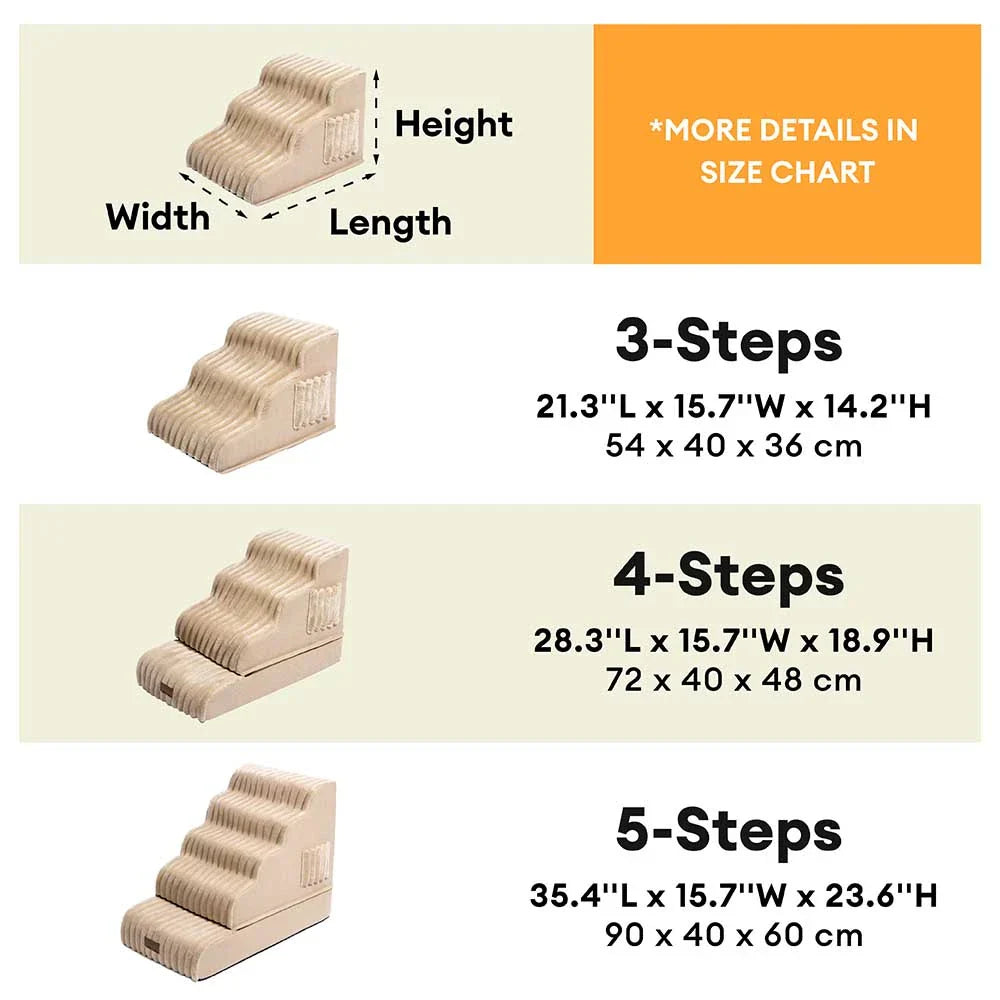 Escalier et lit pour animaux détachables en peluche moelleuse 2 en 1 - CreamyRamp