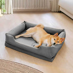 Lit pour chien style nordique imperméable anti-rayures lavable avec coussin