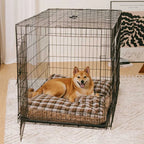 Tapis en peluche réversible à motif carreaux pour chien