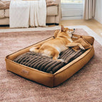 Lit pour chien en mousse rétro en suédine lavable double face avec coussin - SweetDream