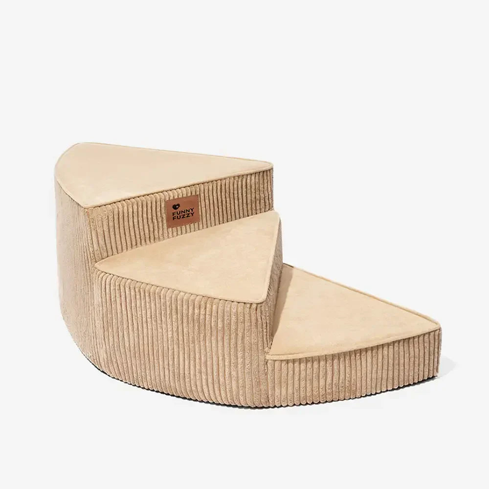 Escalier pour animaux en spirale amovible en velours côtelé confortable et amical pour les articulations - CreamyStep