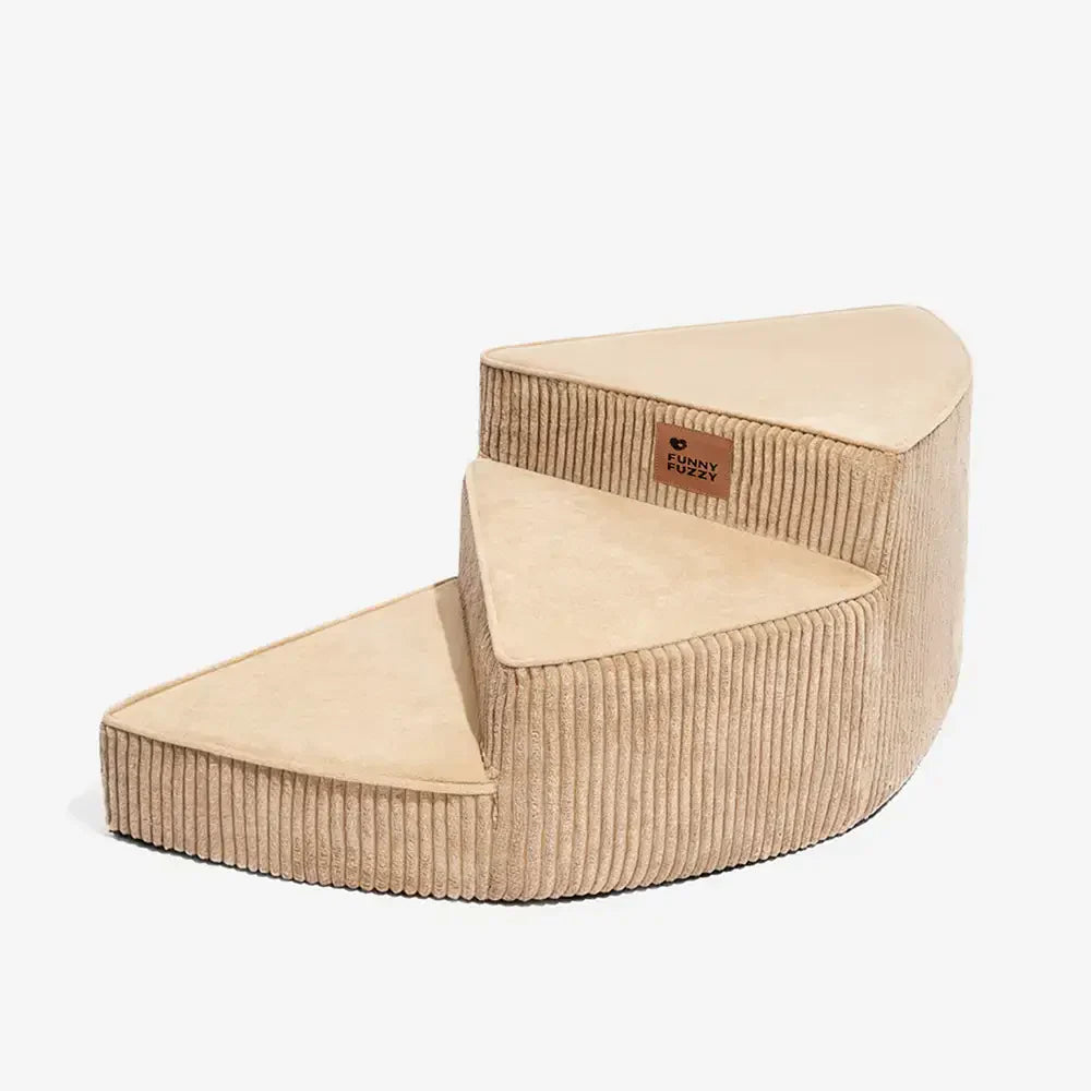 Escalier pour animaux en spirale amovible en velours côtelé confortable et amical pour les articulations - CreamyStep