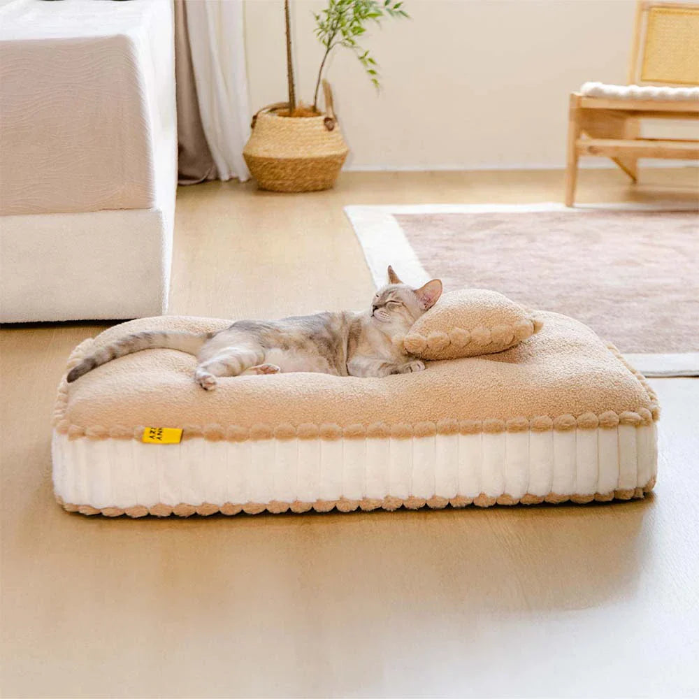 Lit orthopédique pour chien inspiré des biscuits en peluche confortable avec coussin – SweetNap
