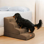 Escalier et lit pour animaux détachables en peluche moelleuse 2 en 1 - CreamyRamp