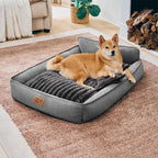 Lit pour chien en mousse rétro en suédine lavable double face avec coussin - SweetDream