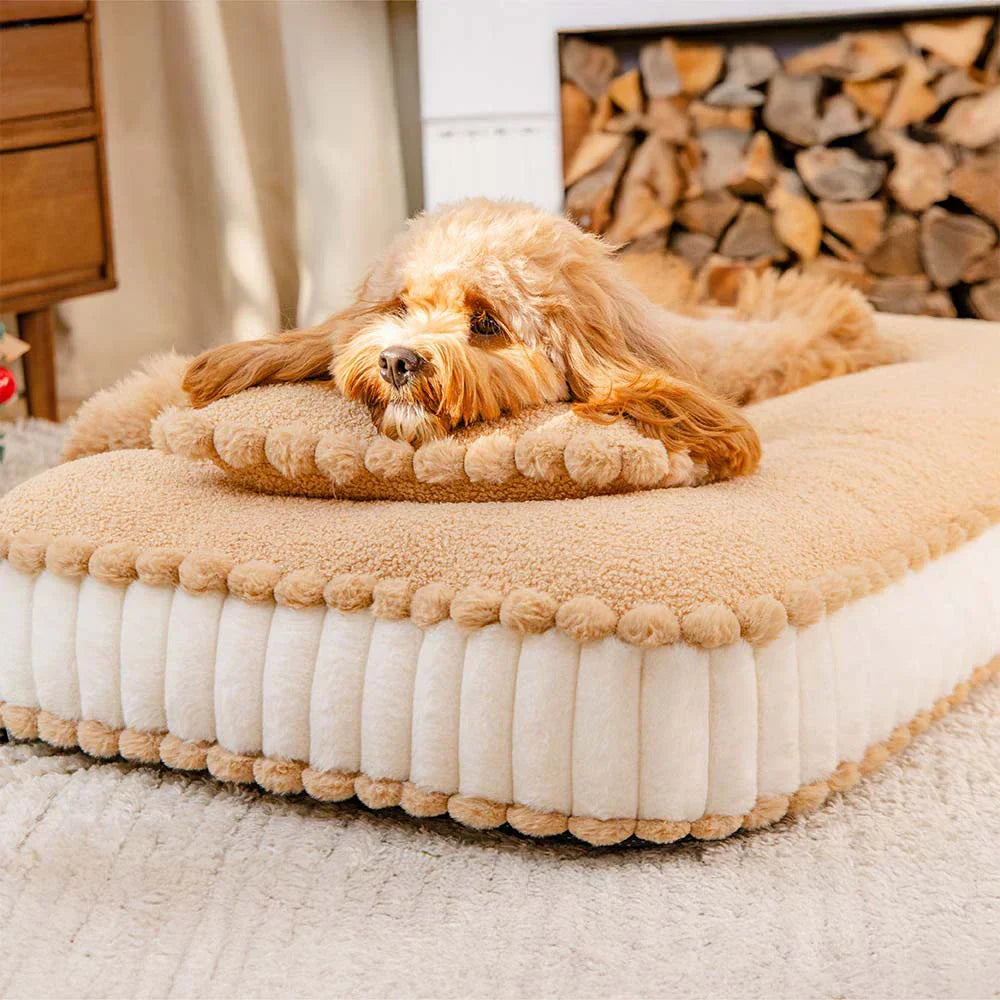 Lit orthopédique pour chien inspiré des biscuits en peluche confortable avec coussin – SweetNap