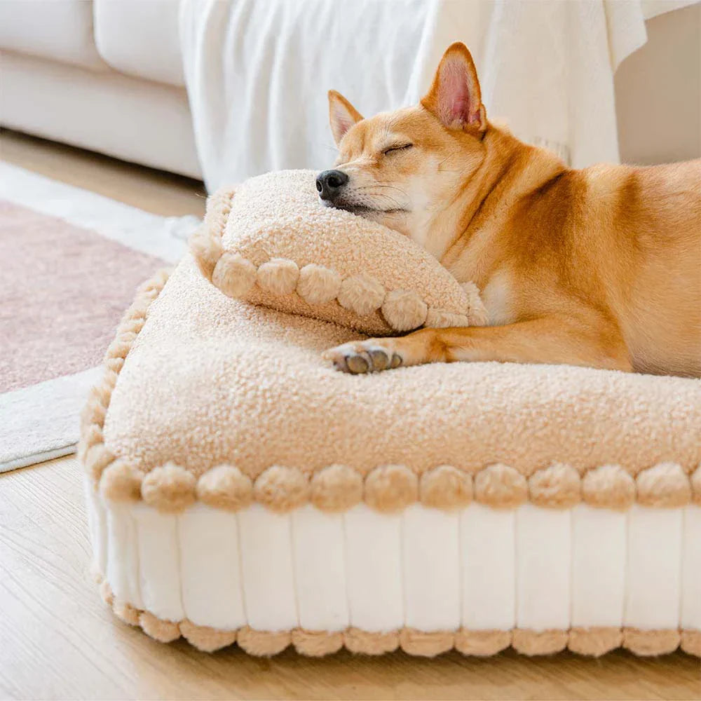 Lit orthopédique pour chien inspiré des biscuits en peluche confortable avec coussin – SweetNap