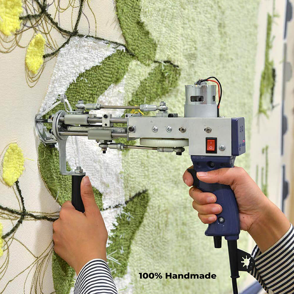 Tapis pour animaux en laine tufier à la main - Petite marguerite