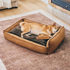 Lit pour chien en mousse rétro en suédine lavable double face avec coussin - SweetDream