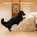 Escalier et lit pour animaux détachables en peluche moelleuse 2 en 1 - CreamyRamp