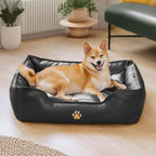 Lit pour chien en simili cuir luxueux imperméable et amovible