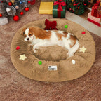Coussin pour chien en peluche apaisant FUNNYFUZZY en forme de couronne de Noël – HolidaySnuggle