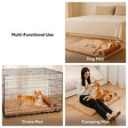 Tapis pour chien réversible en simili cuir avec plaid chaud éponge amovible et oreiller