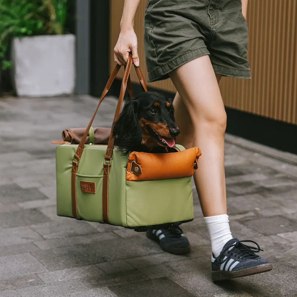 Siège auto console centrale pour animaux en similicuir avec fonction transporteur - Urban Voyager