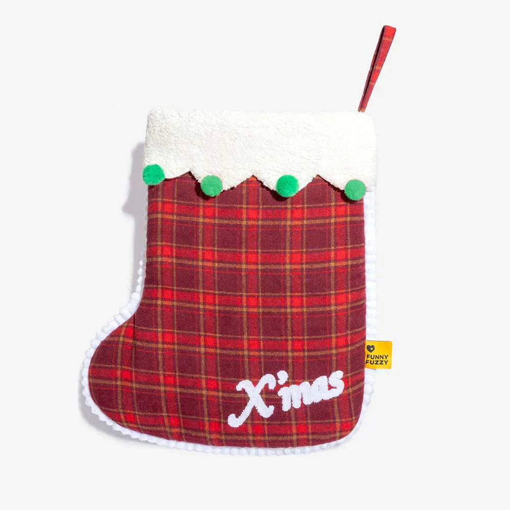 FUNNYFUZZY Chaussette de Noël Sac de Couchage Douillet pour Animaux Lit pour Chien – SantaNap