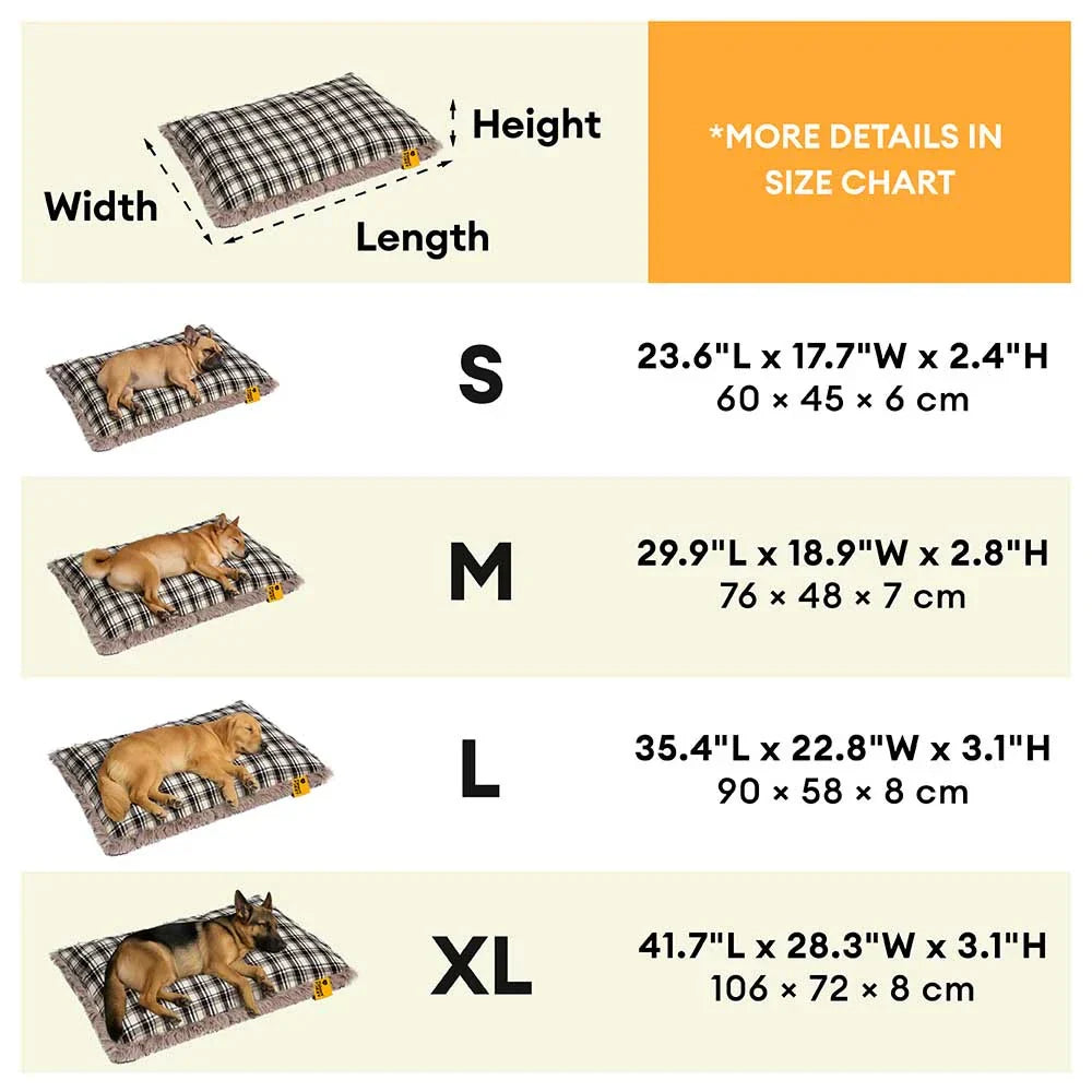 Tapis en peluche réversible à motif carreaux pour chien