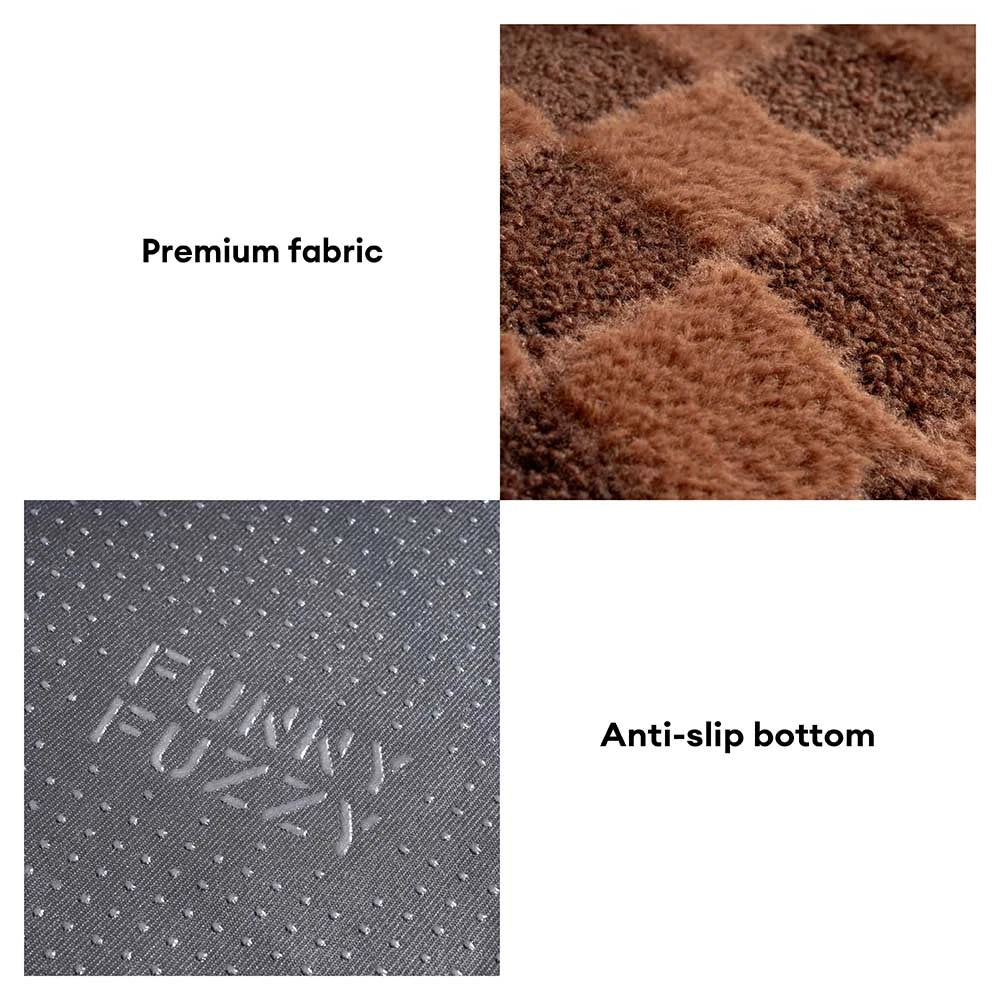 Lit orthopédique amovible en peluche à carreaux pour chien – CozyNest