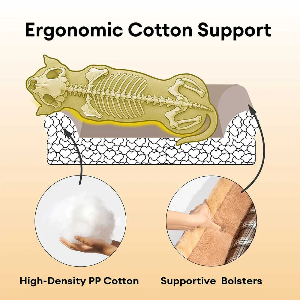 Lit pour chien en peluche lavable à motif vintage à carreaux - TuckNap