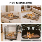 Tapis en peluche réversible à motif carreaux pour chien