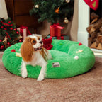 Coussin pour chien en peluche apaisant FUNNYFUZZY en forme de couronne de Noël – HolidaySnuggle