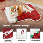 FUNNYFUZZY Chaussette de Noël Sac de Couchage Douillet pour Animaux Lit pour Chien – SantaNap