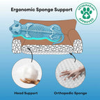 Lit orthopédique pour chien en cuir synthétique et mousse amovible avec peluche - WarmRest