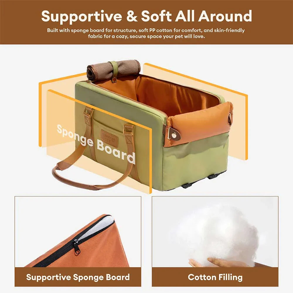 Siège auto console centrale pour animaux en similicuir avec fonction transporteur - Urban Voyager