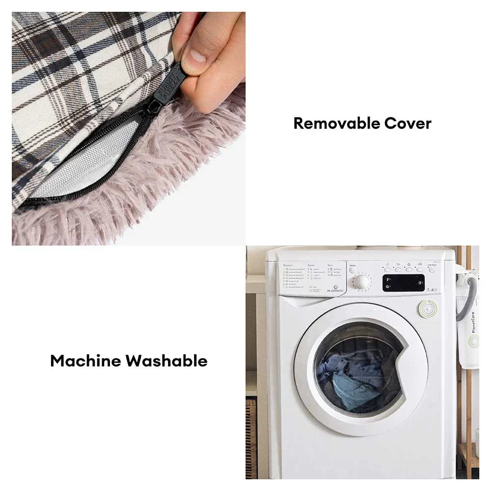 Tapis en peluche réversible à motif carreaux pour chien