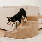 Escalier pour animaux en spirale amovible en velours côtelé confortable et amical pour les articulations - CreamyStep