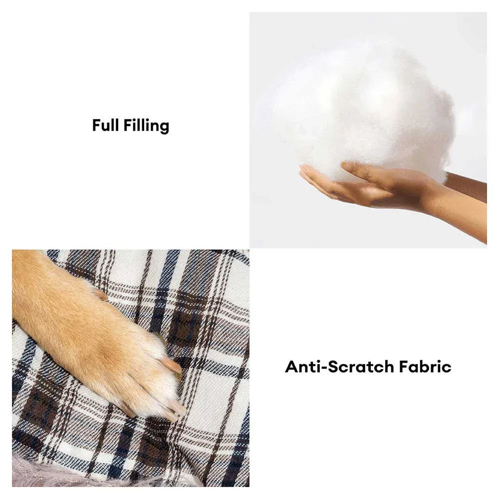 Tapis en peluche réversible à motif carreaux pour chien